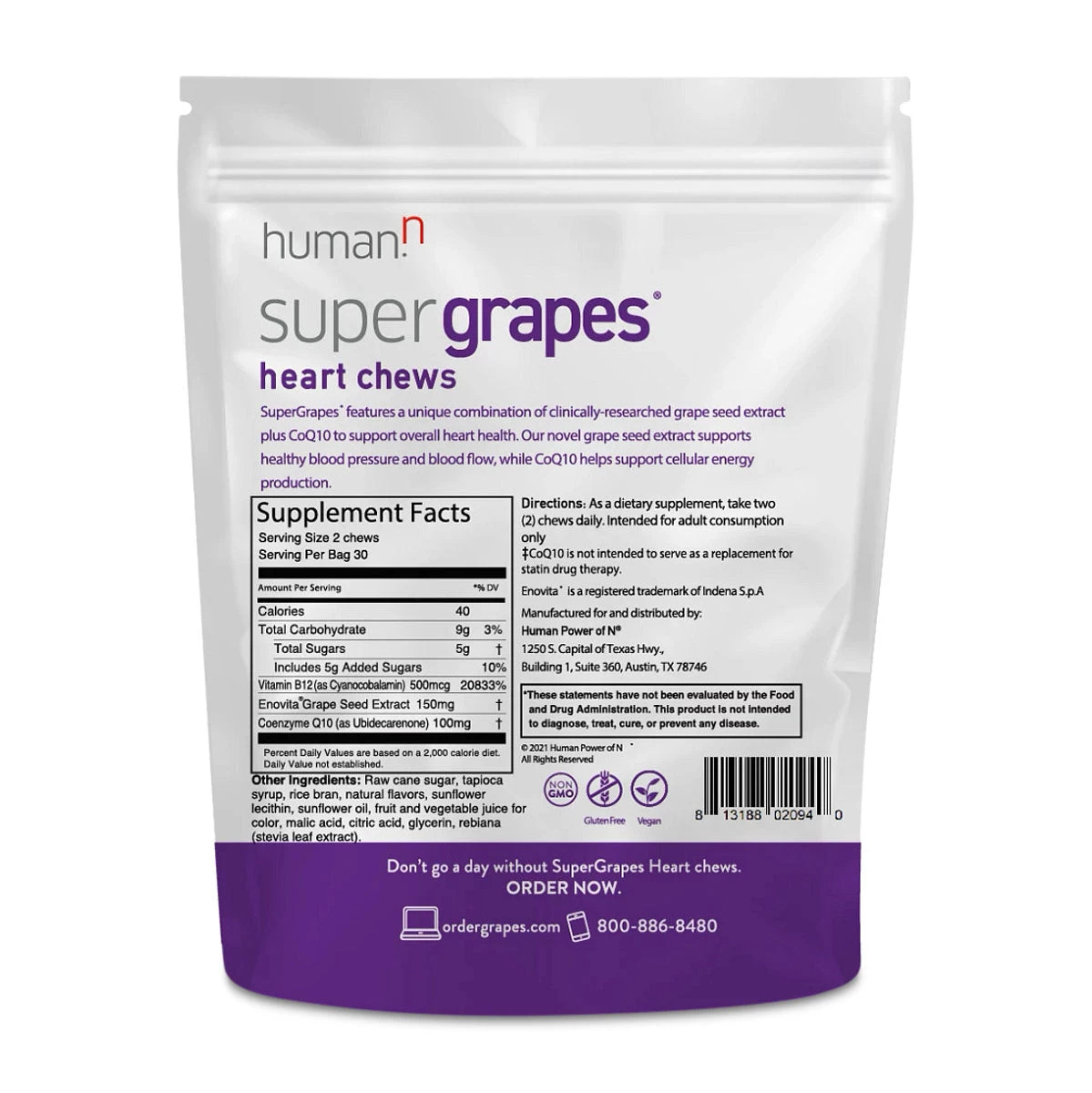 Supergrapes W/ CoQ10 Heart Chews 2 Supergrapes W/ CoQ10 Heart Chews - Image 2